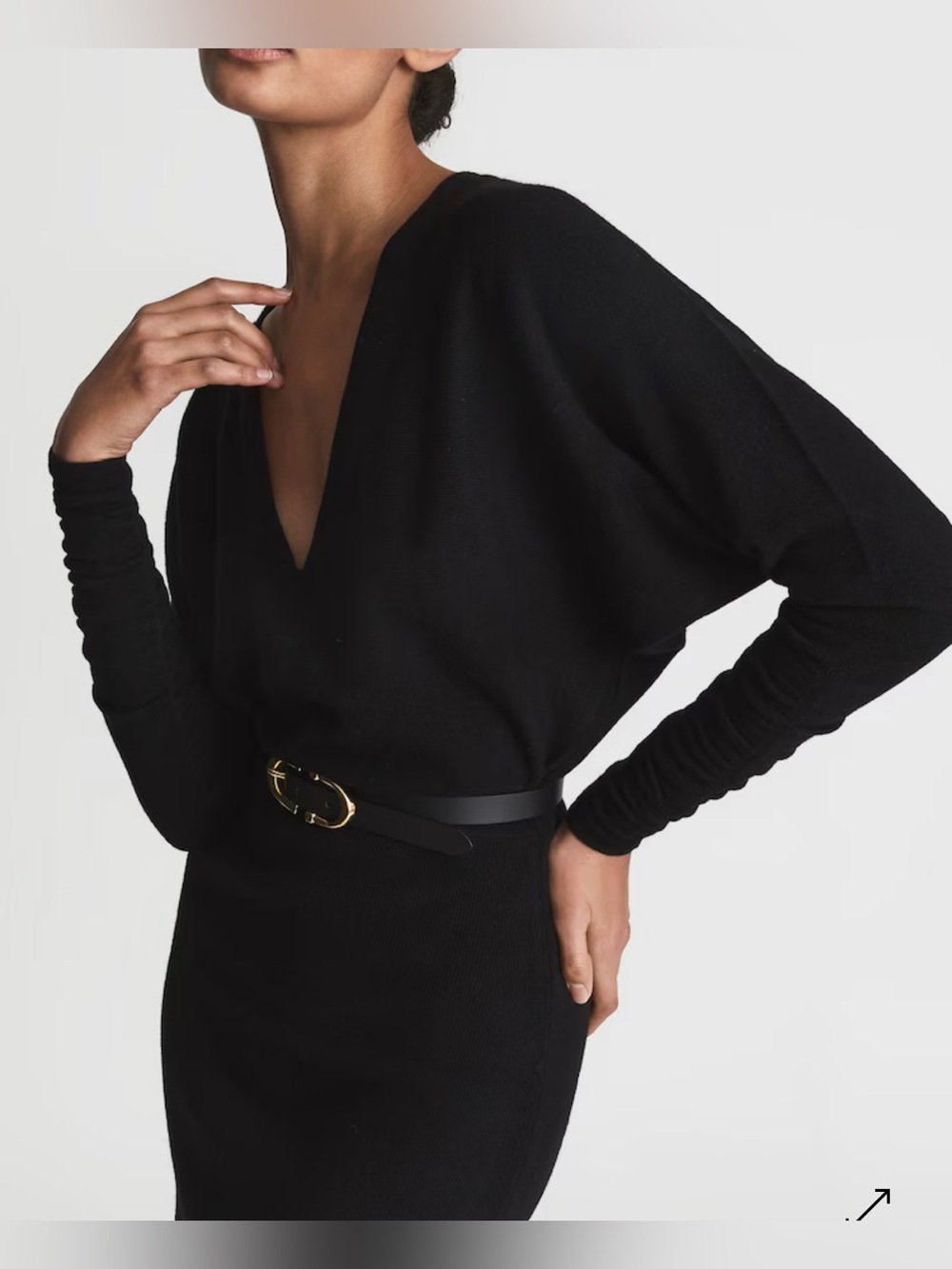 Reiss Jenna Wool Blend Ruched Sleeve Midi Dress — Black
Size: Small - Picture 3 of 6